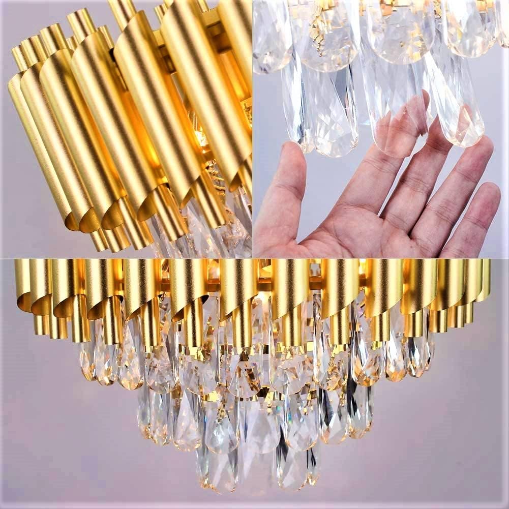 ADWAIT Modern K9 Crystal Gold Chandeliers Light